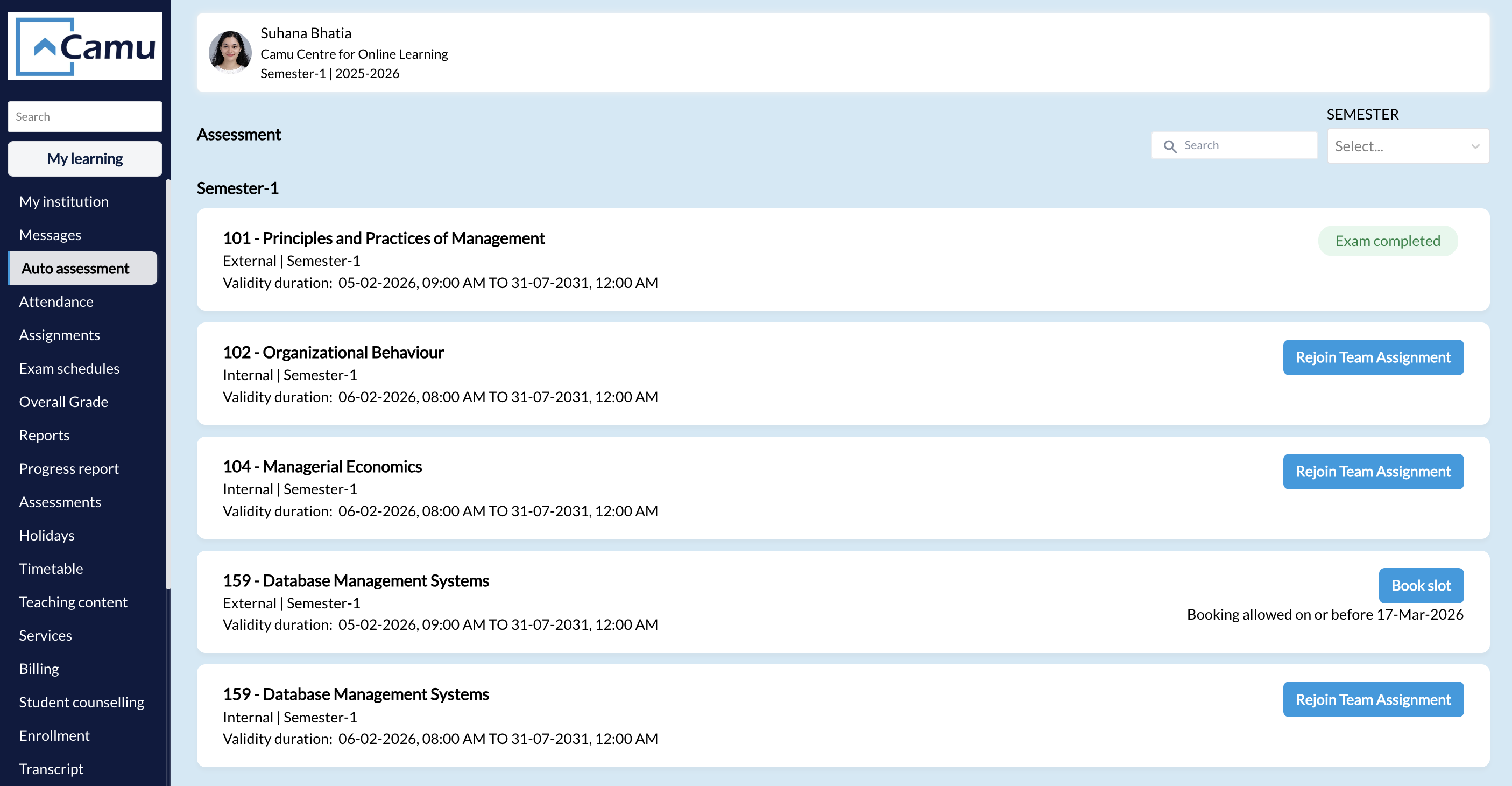 Exam Management & Evaluation