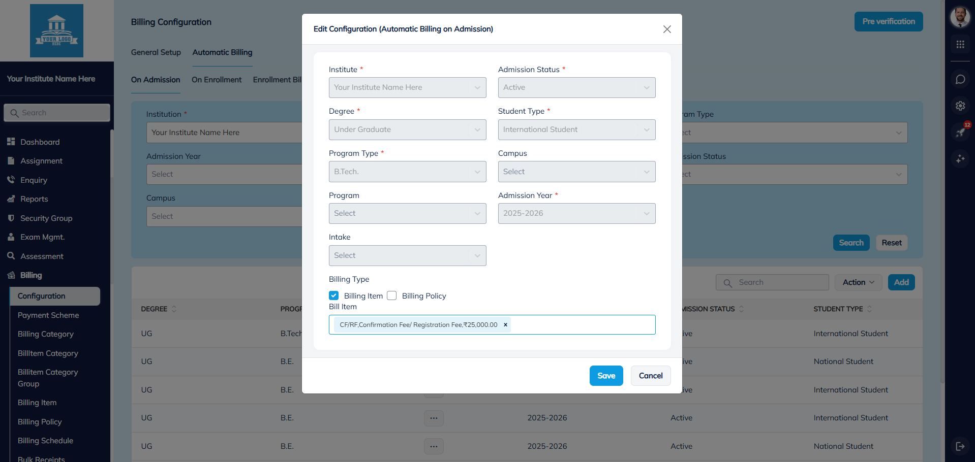 Fee Collection and Enrollment Confirmation