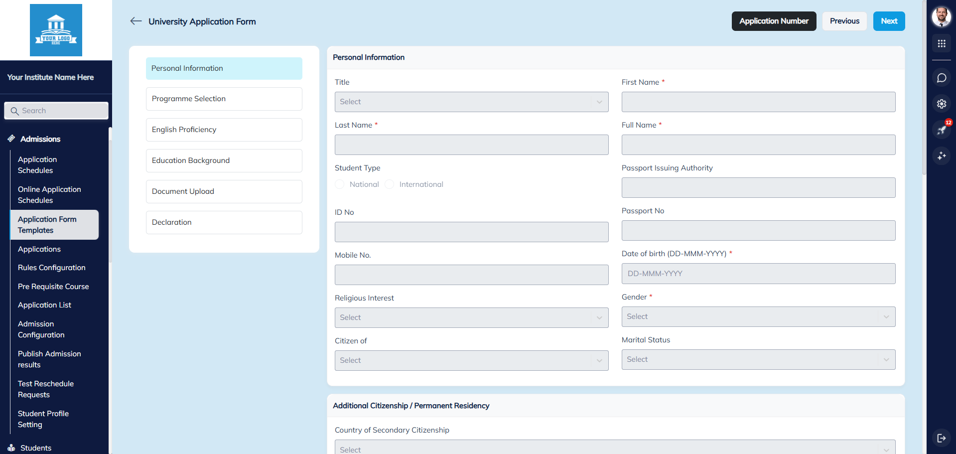 Online Application and Form Management