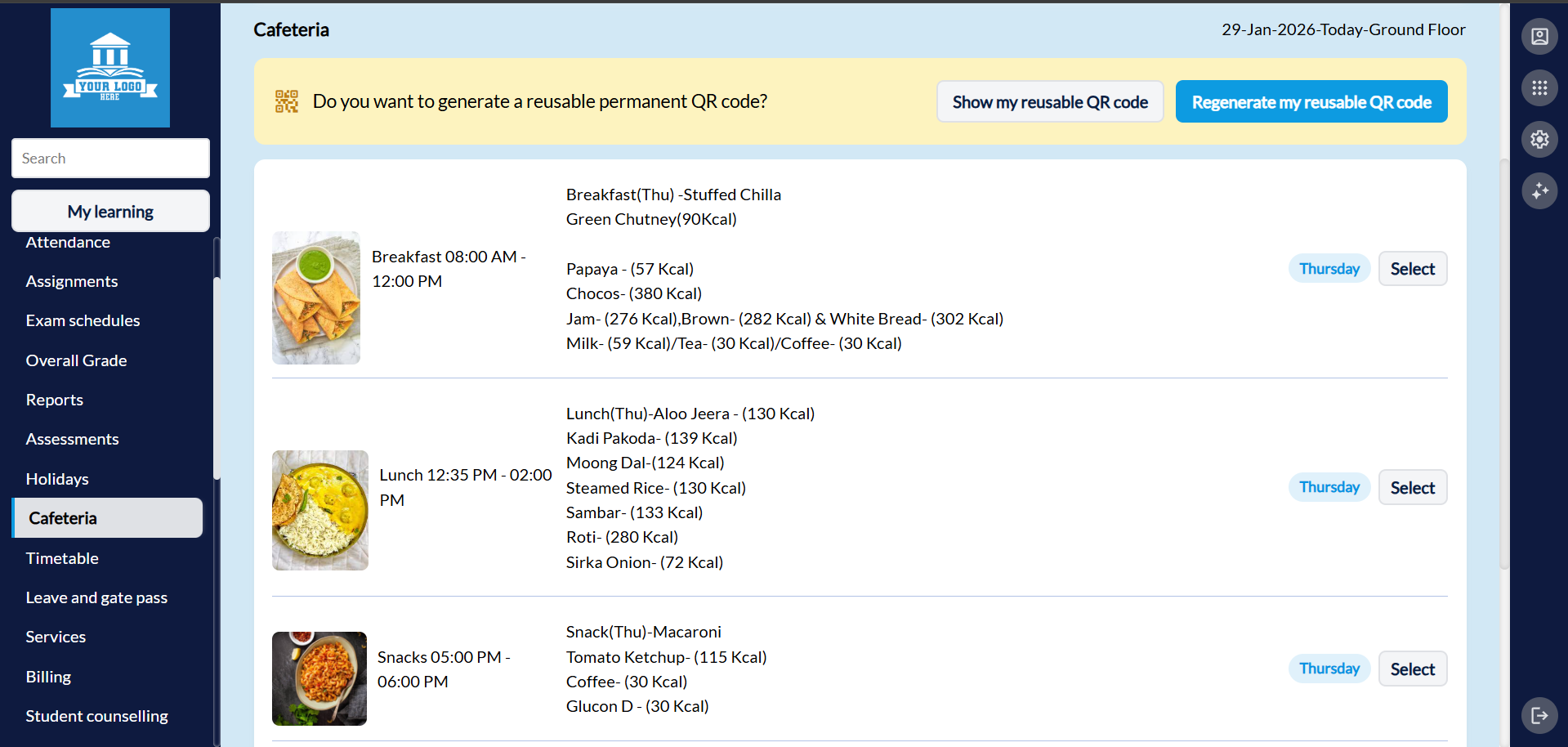 Operational Cafeteria Dashboard