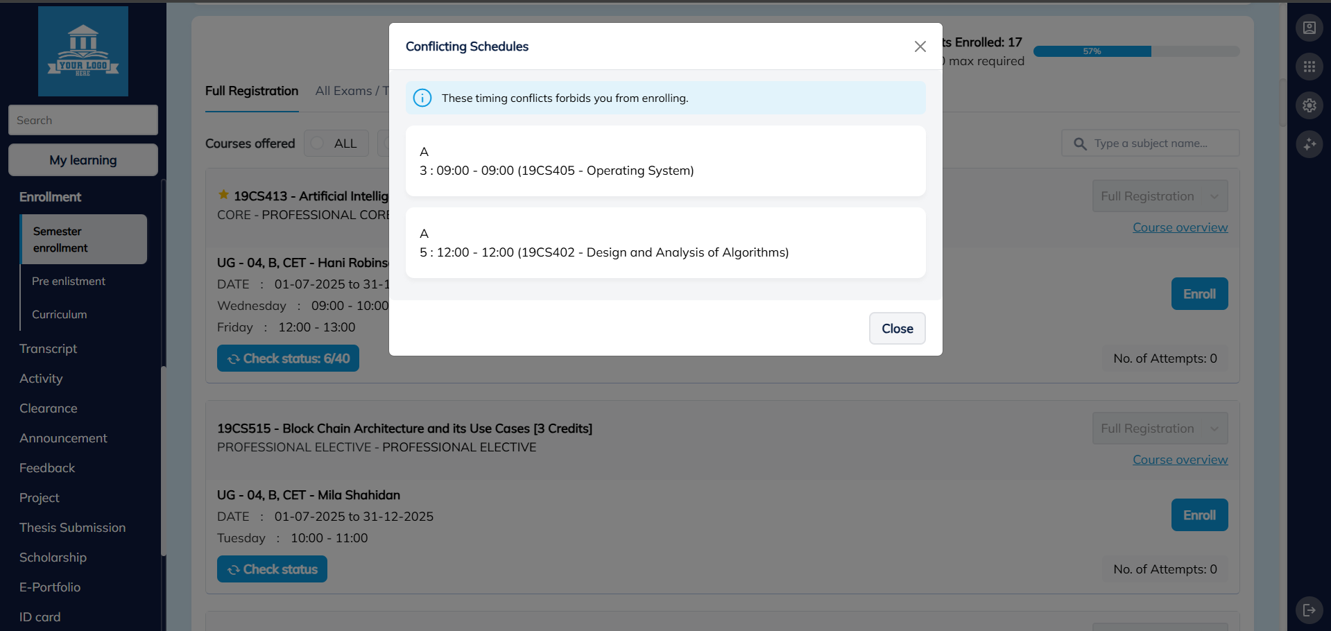 Schedule Conflict Detection